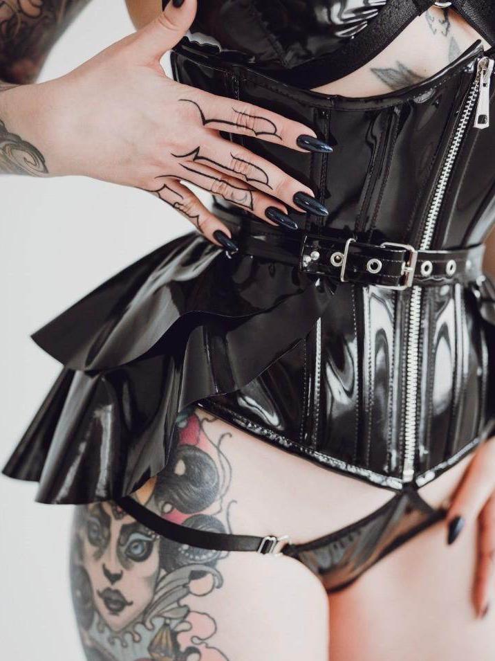 black peplum skirt