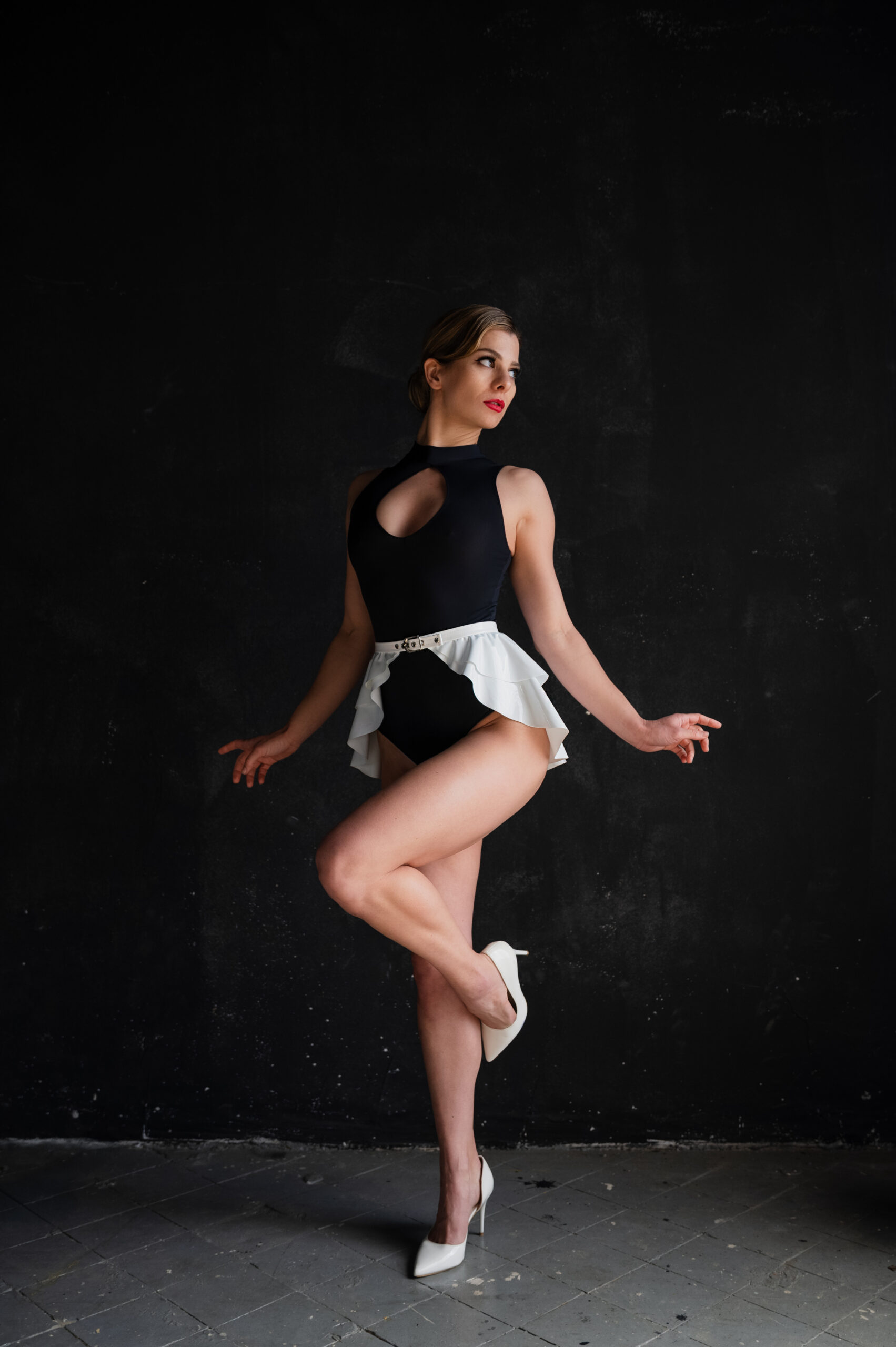 white peplum skirt