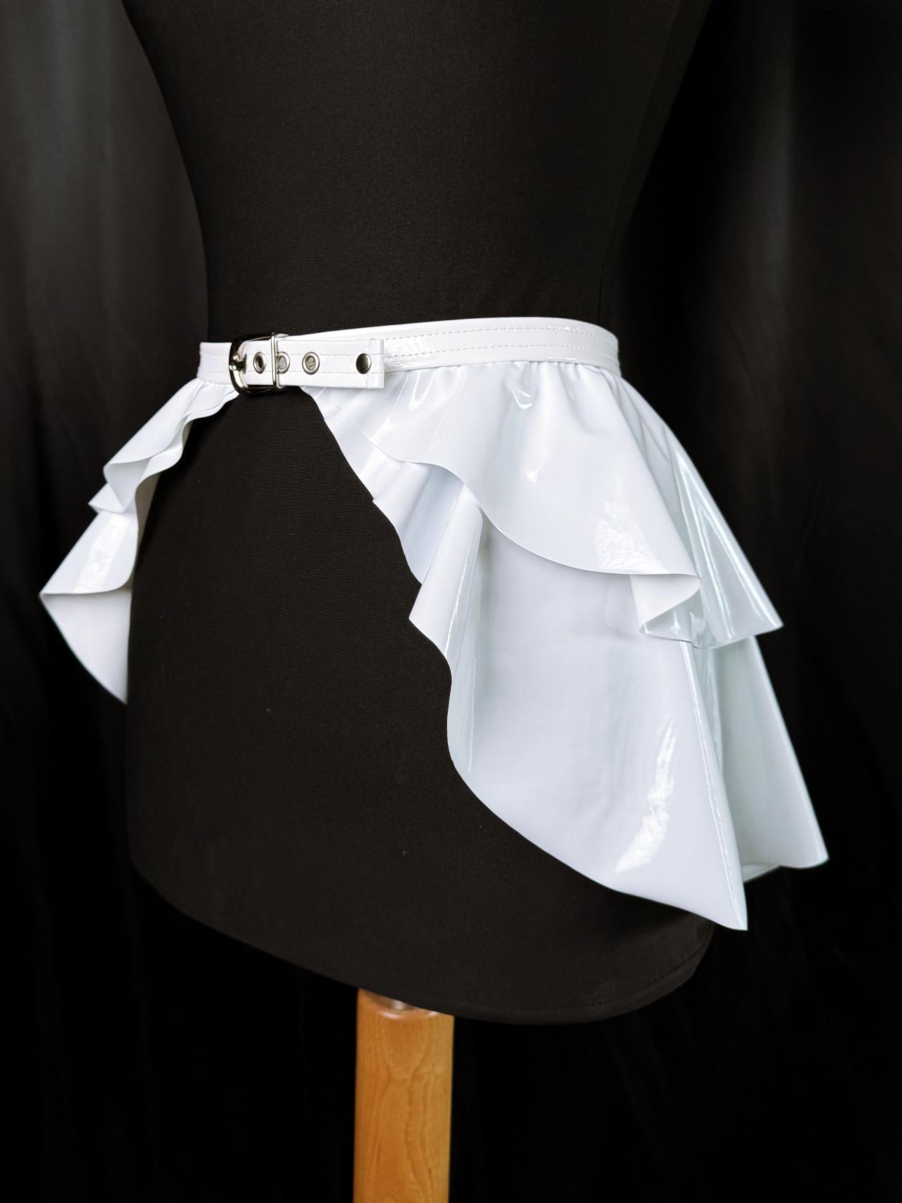 white peplum skirt