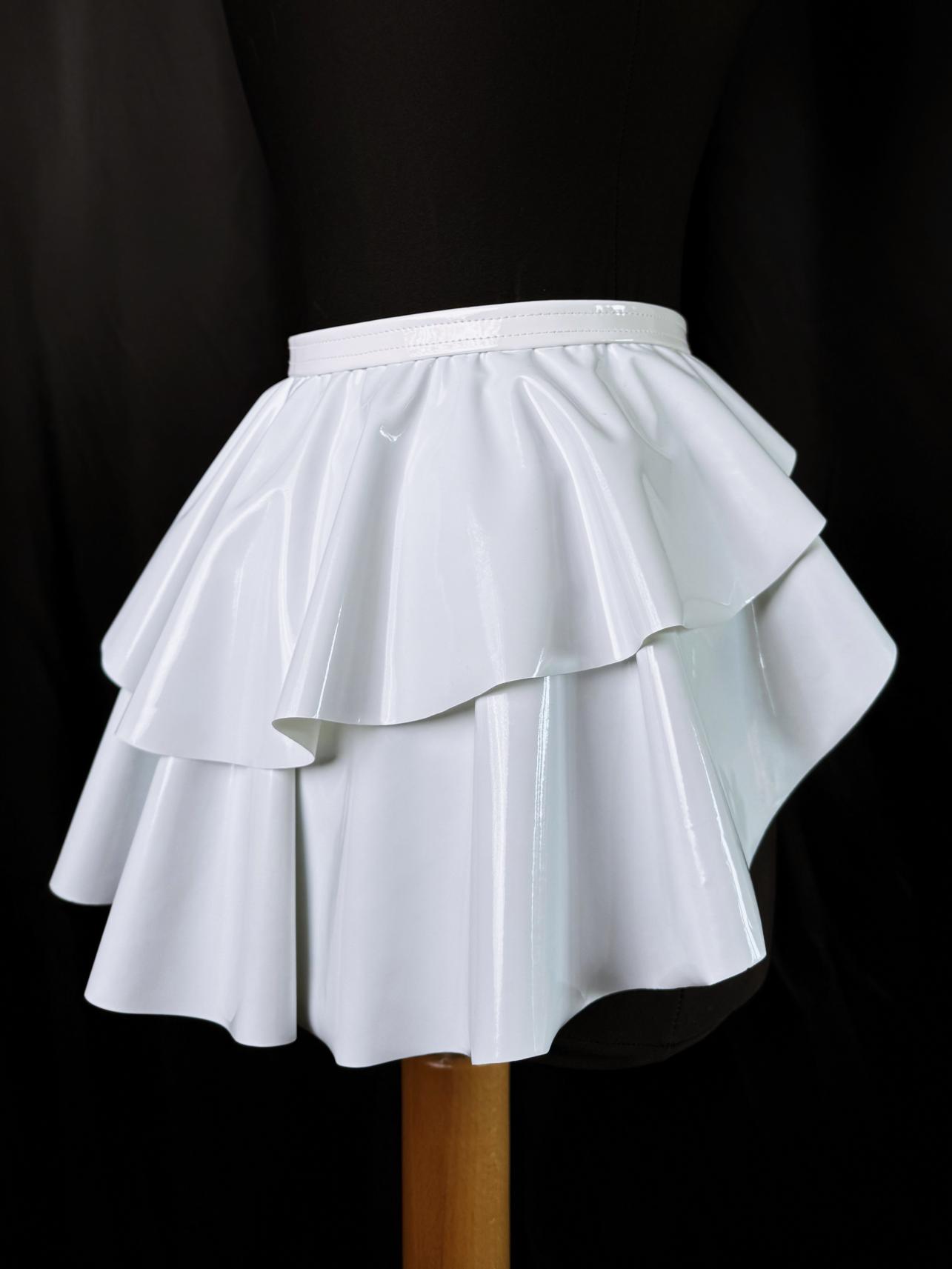 white peplum skirt