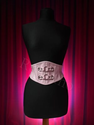 Pasek gorsetowy jasno różowy wetlook ozdobny przód [S]